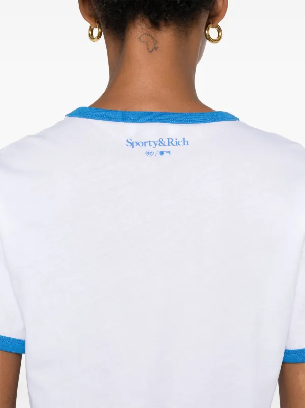Sporty&Rich｜ (Dodgers Serif T-Shirt - White (TO04362766 Dodgers Serif Ringer Tee - White/Team Blue – Sporty & Rich