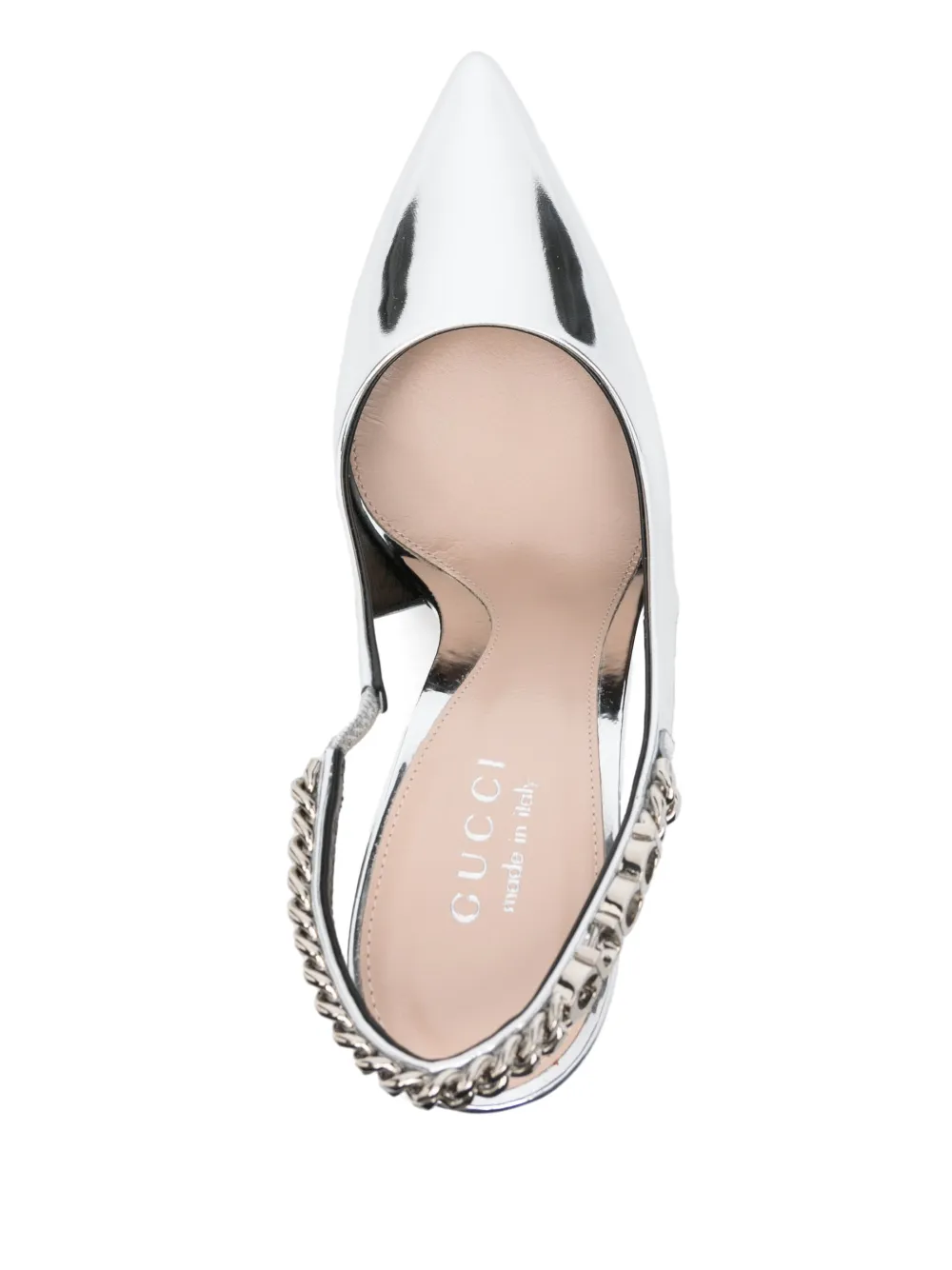 Gucci 110mm leather pumps Silver