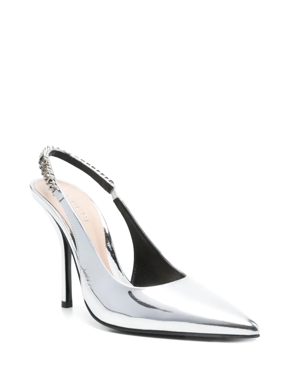 Gucci 110mm leather pumps Silver