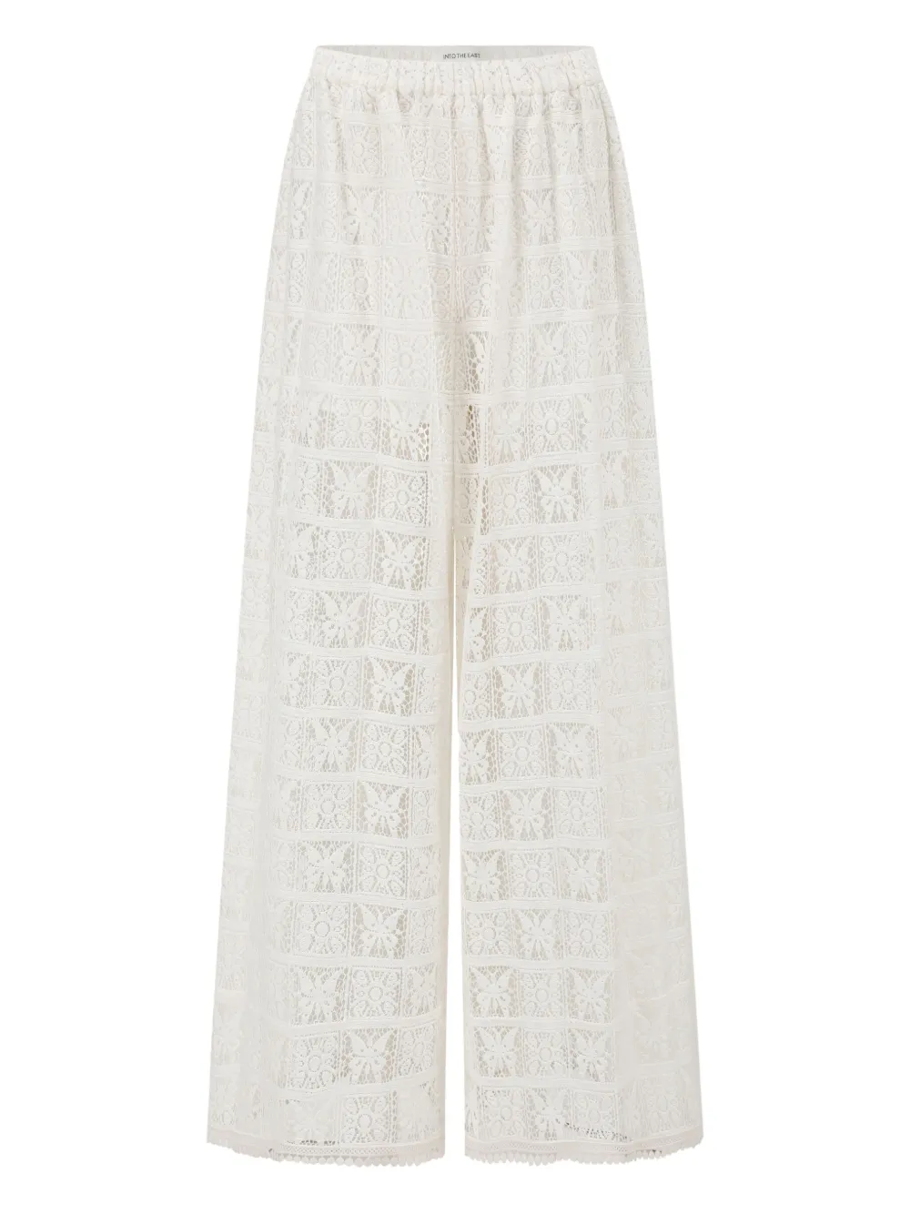 Into The East Floral-embroidered Trousers In White