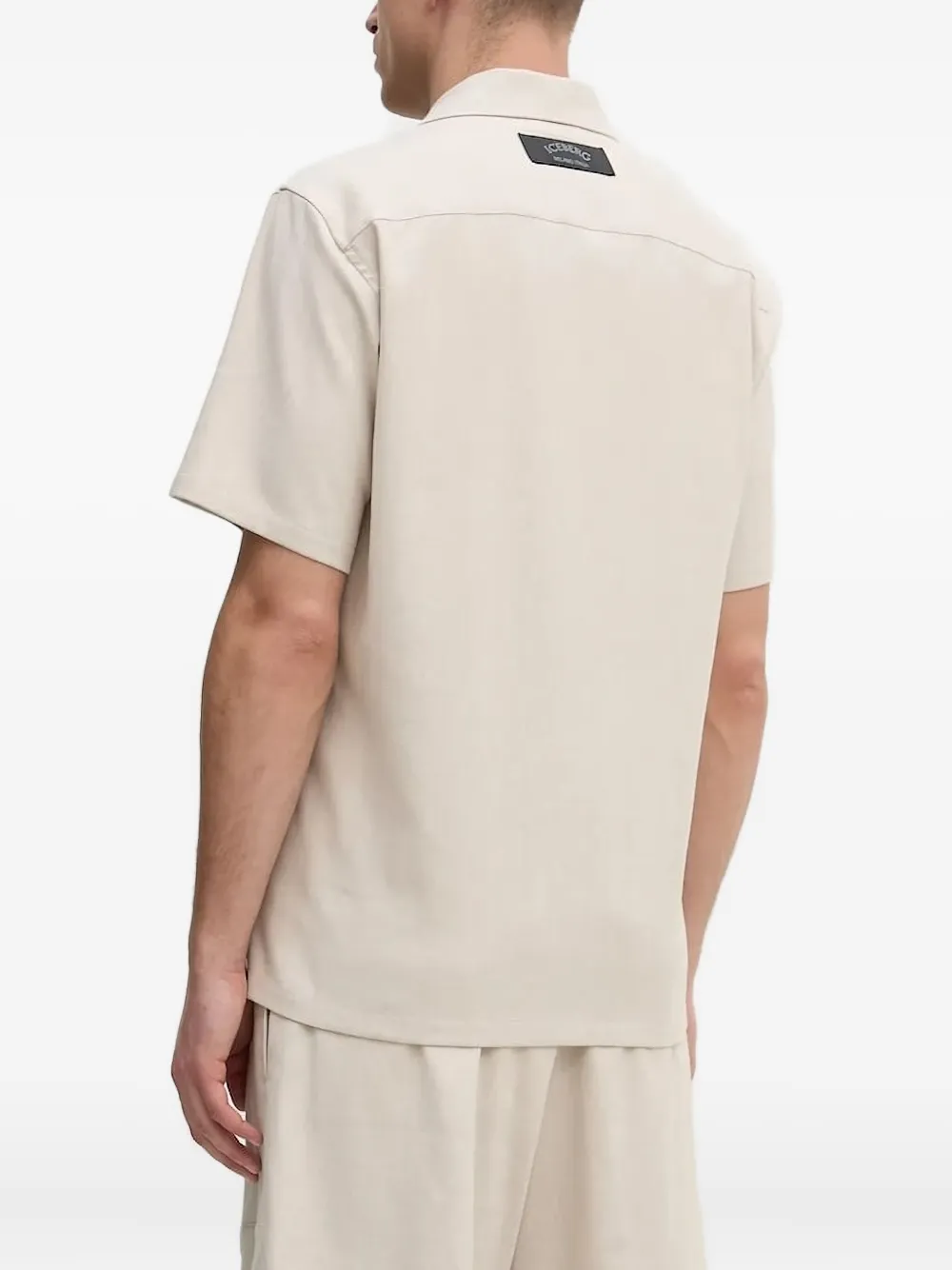 Iceberg Overhemd met reverskraag en korte mouwen - Beige