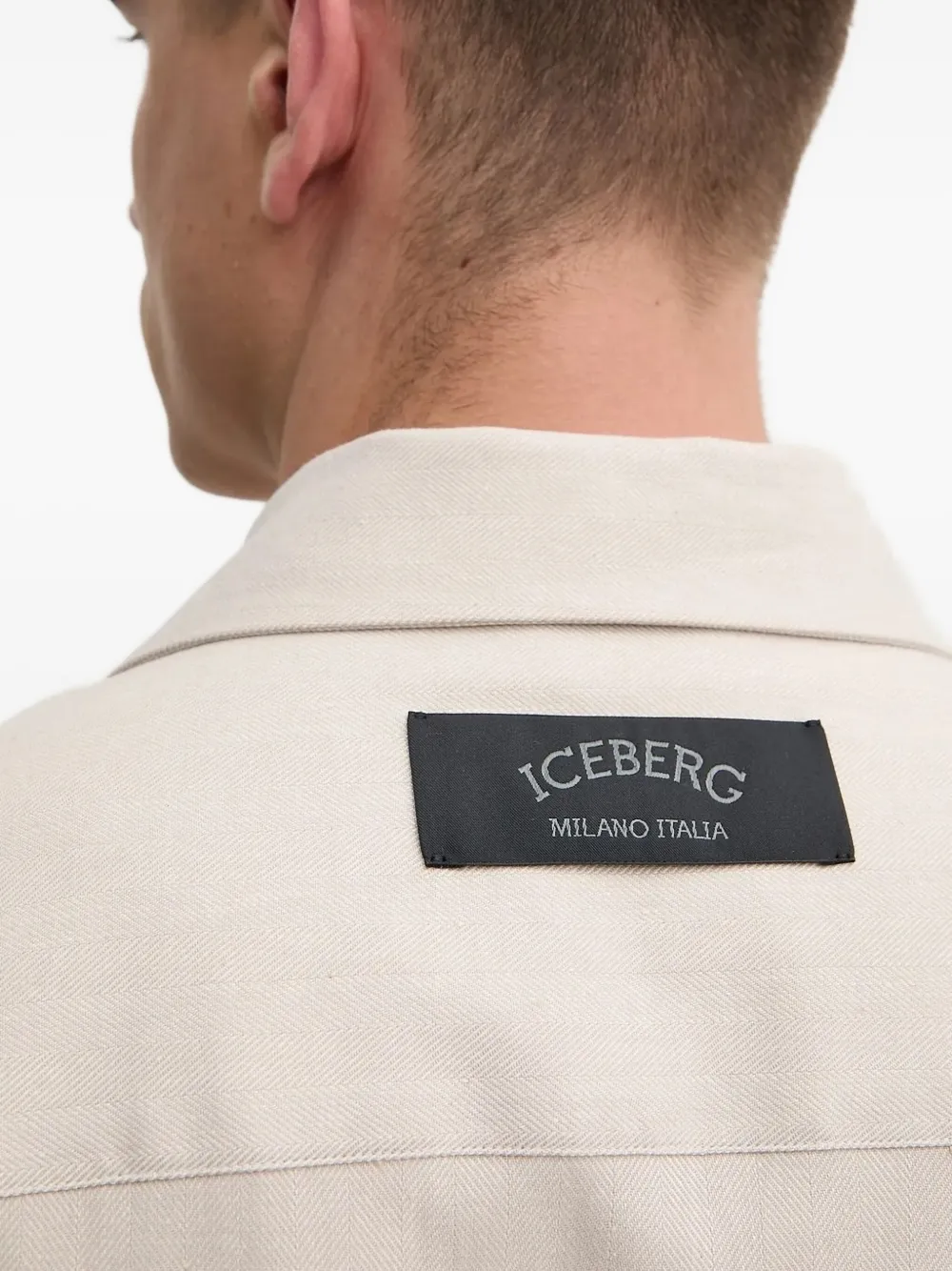 Iceberg Overhemd met reverskraag en korte mouwen Beige