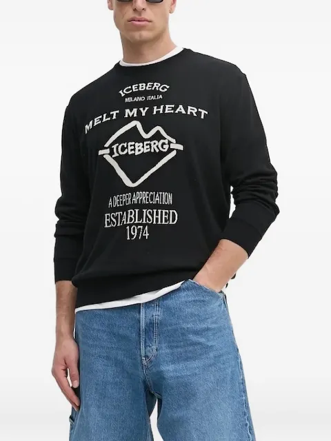 Iceberg graphic-lettering crew-neck sweatshirt