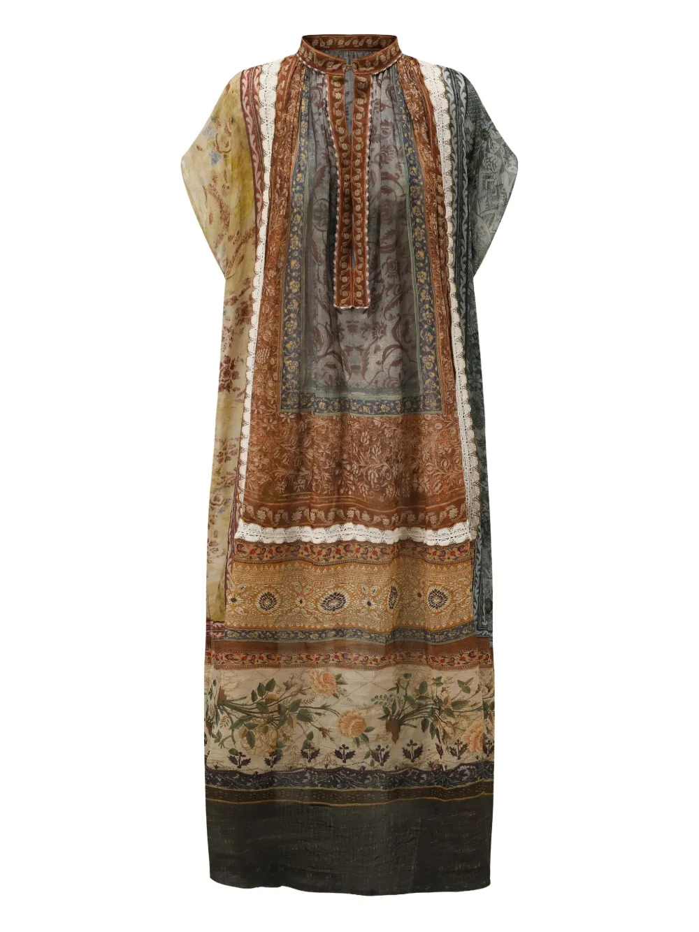 INTO THE EAST Abito con motivo astratto - Marrone