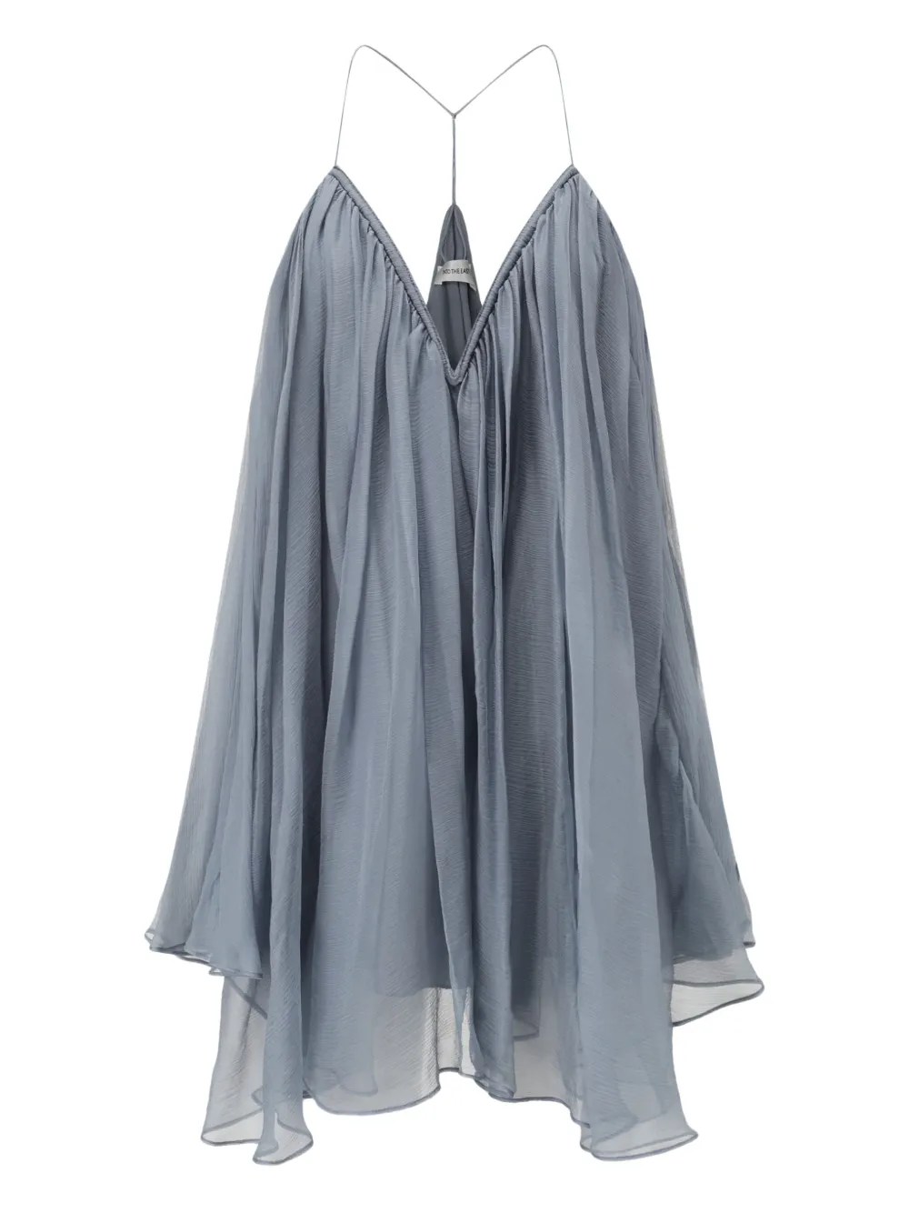 INTO THE EAST Top in seta con scollo a V - Blu