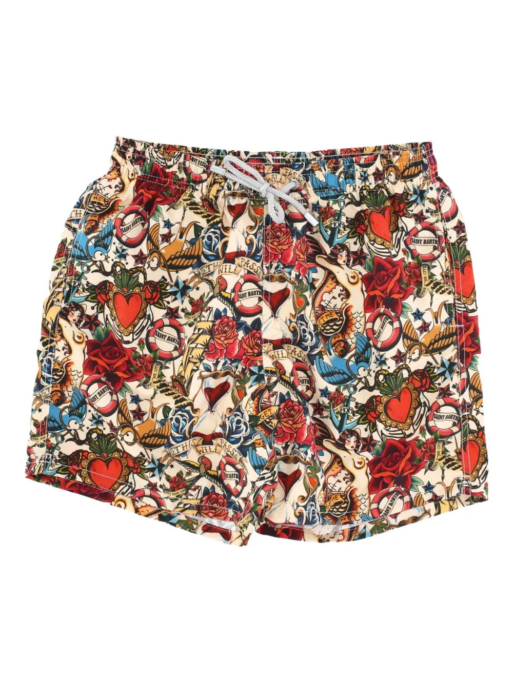 MC2 Saint Barth Zwembroek met grafische print Beige