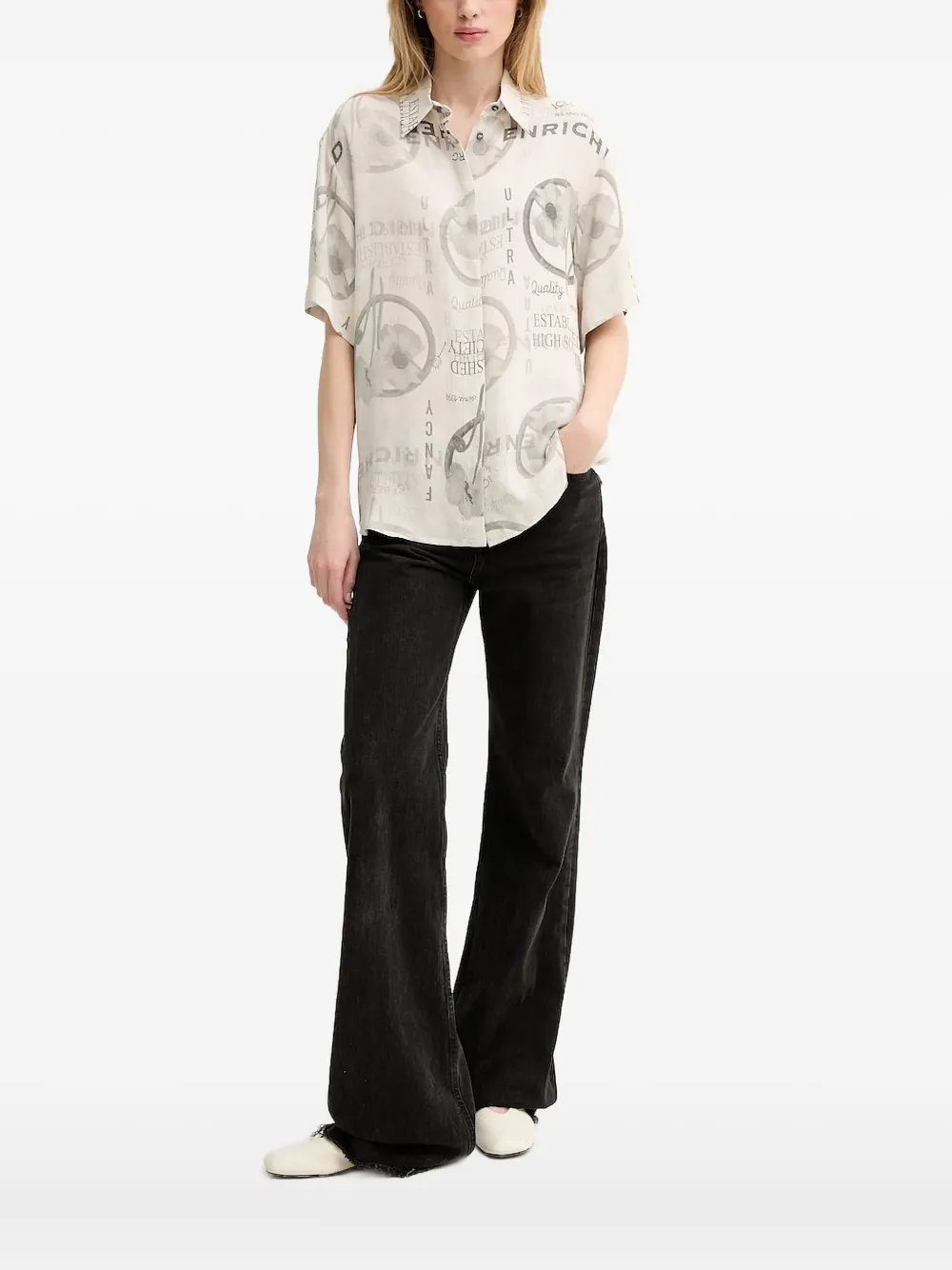 Iceberg floral print short-sleeve shirt | Neutrals | Image 1