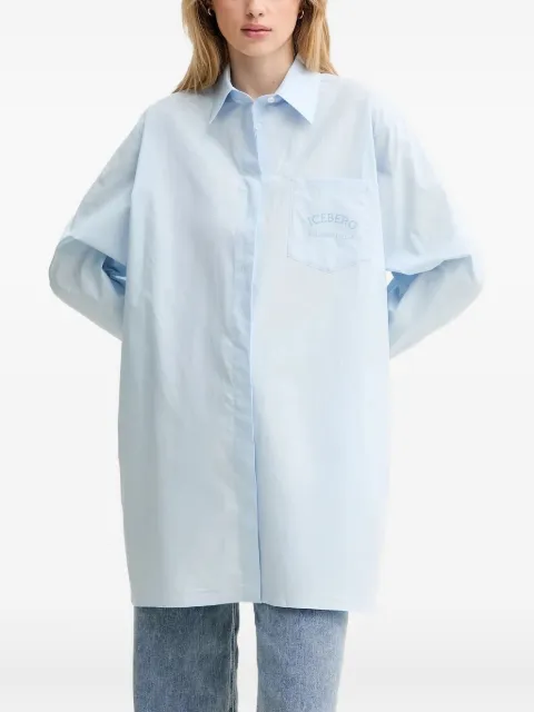 Iceberg logo-embroidered pocket shirt