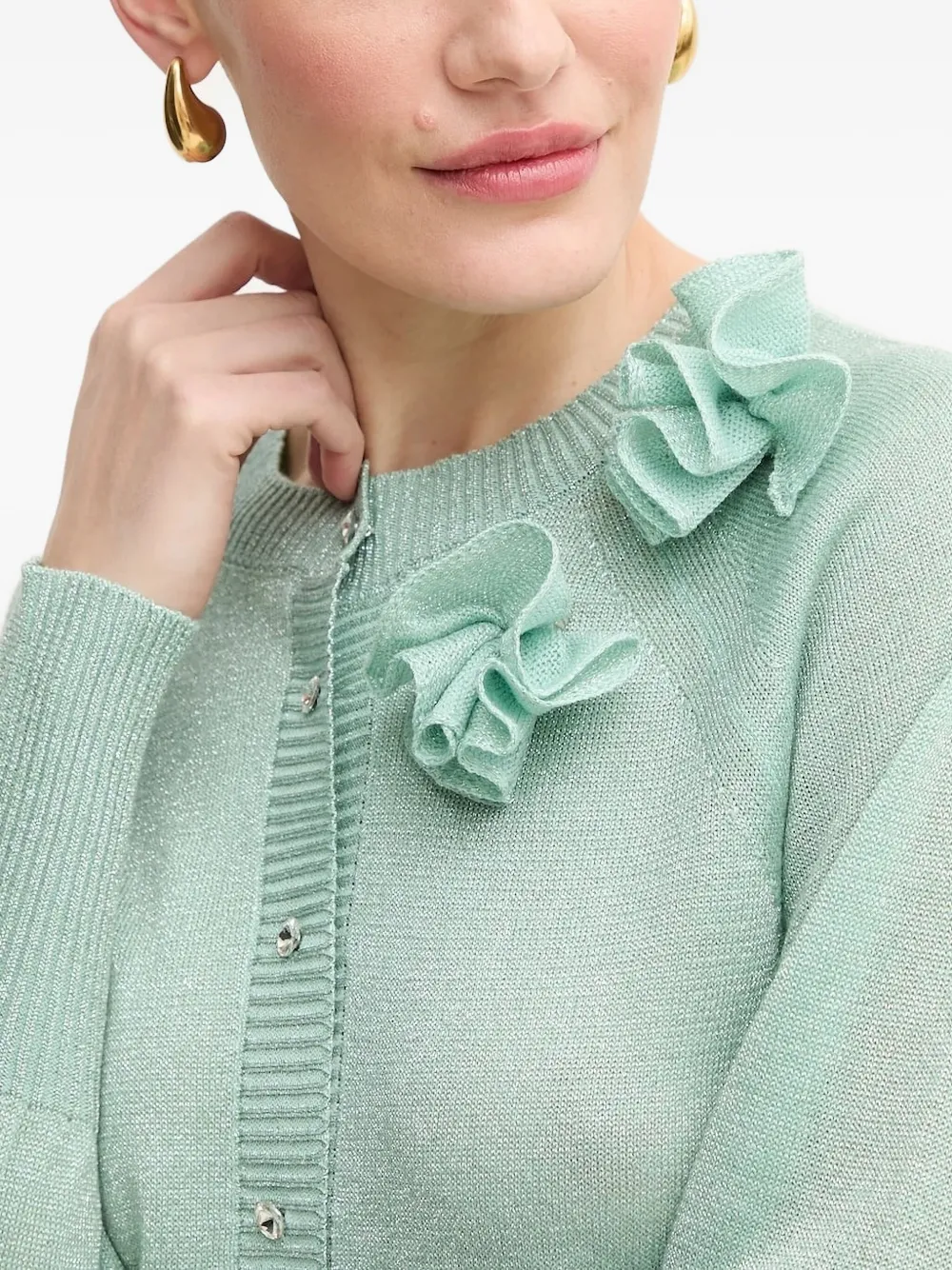 Luisa Spagnoli Embellished Cardigan In Green