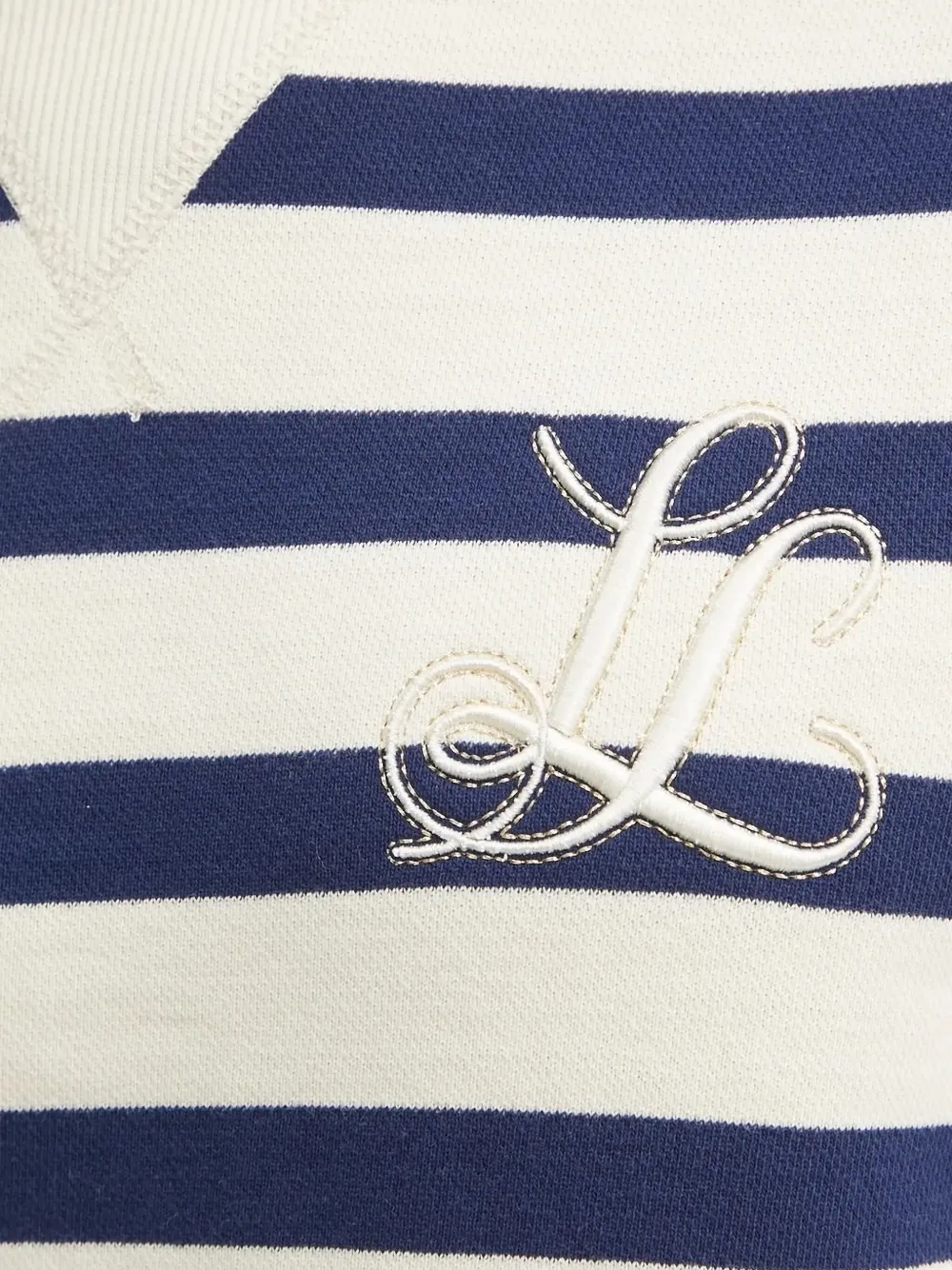Luisa Spagnoli Embroidered Striped Sweatshirt In White