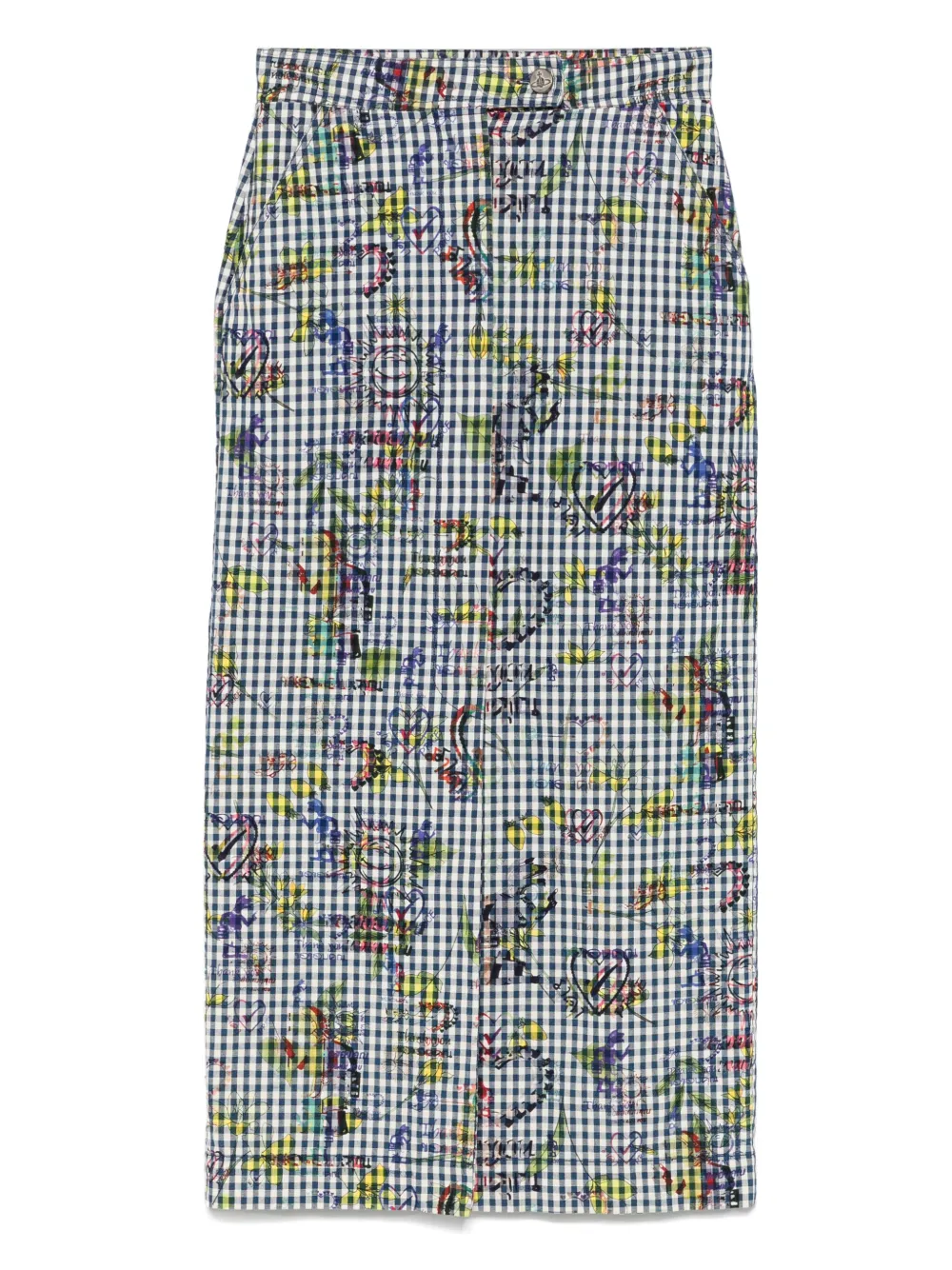 Vivienne Westwood Pre-Owned 2018 graphic-print midi skirt - ブルー Vivienne Westwood Pre-Owned 2018 graphic-print midi skirt - ブルー