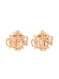 Christian Dior Pre-Owned 1990-2010s logo-plaque earrings - Gold