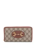 Gucci Pre-Owned GG Supreme Horsebit zip wallet - Neutrals