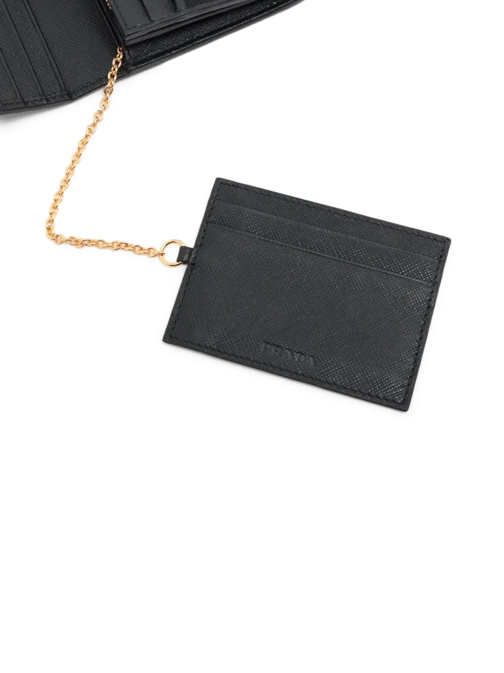 Pre-owned Prada 2015-2024 Triangle-logo Wallet In Black
