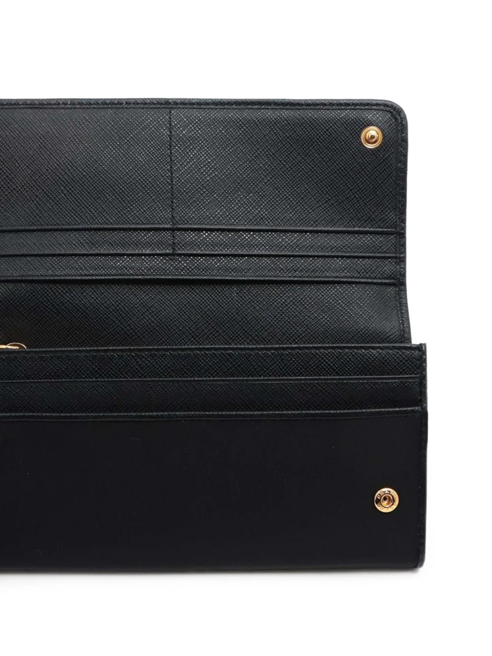 Pre-owned Prada 2015-2024 Triangle-logo Wallet In Black