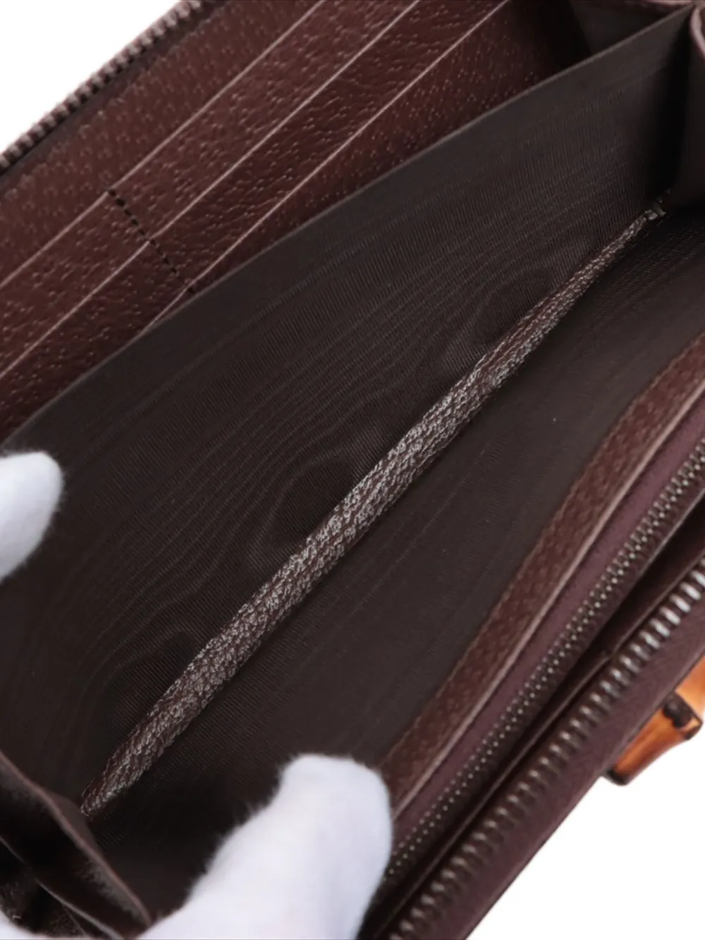 Pre-owned Gucci 2015-2024 Jumbo Gg Bamboo Wallet