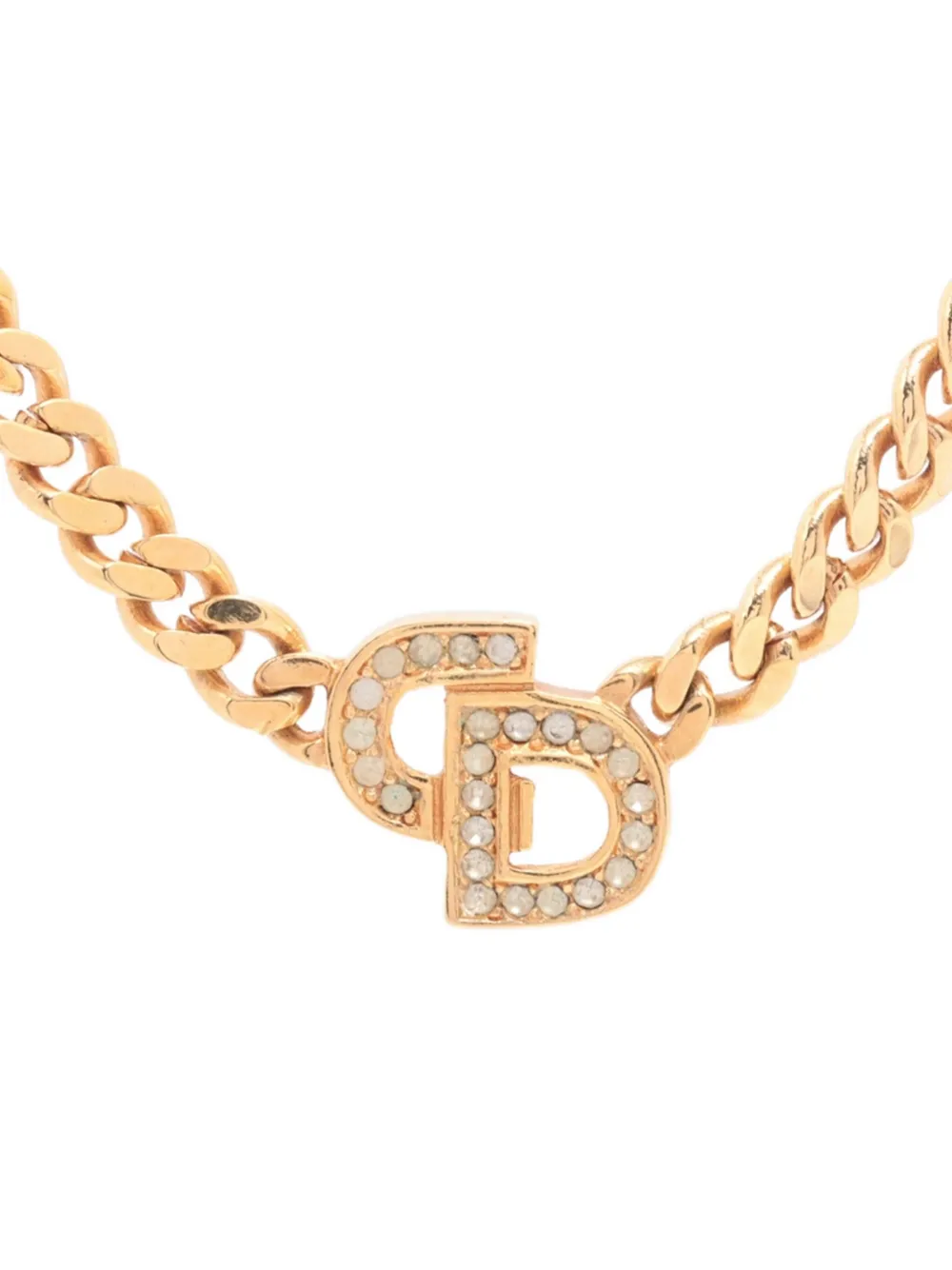 Christian Dior Pre-Owned 1990-2010 CD ロゴ ネックレス - ゴールドトーン Christian Dior Pre-Owned 1990-2010 CD ロゴ ネックレス - ゴールドトーン