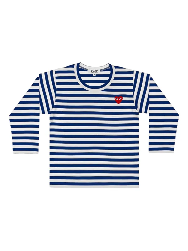 Comme Des Garçons Play Kids Cotton T-shirt | Blue | FARFETCH