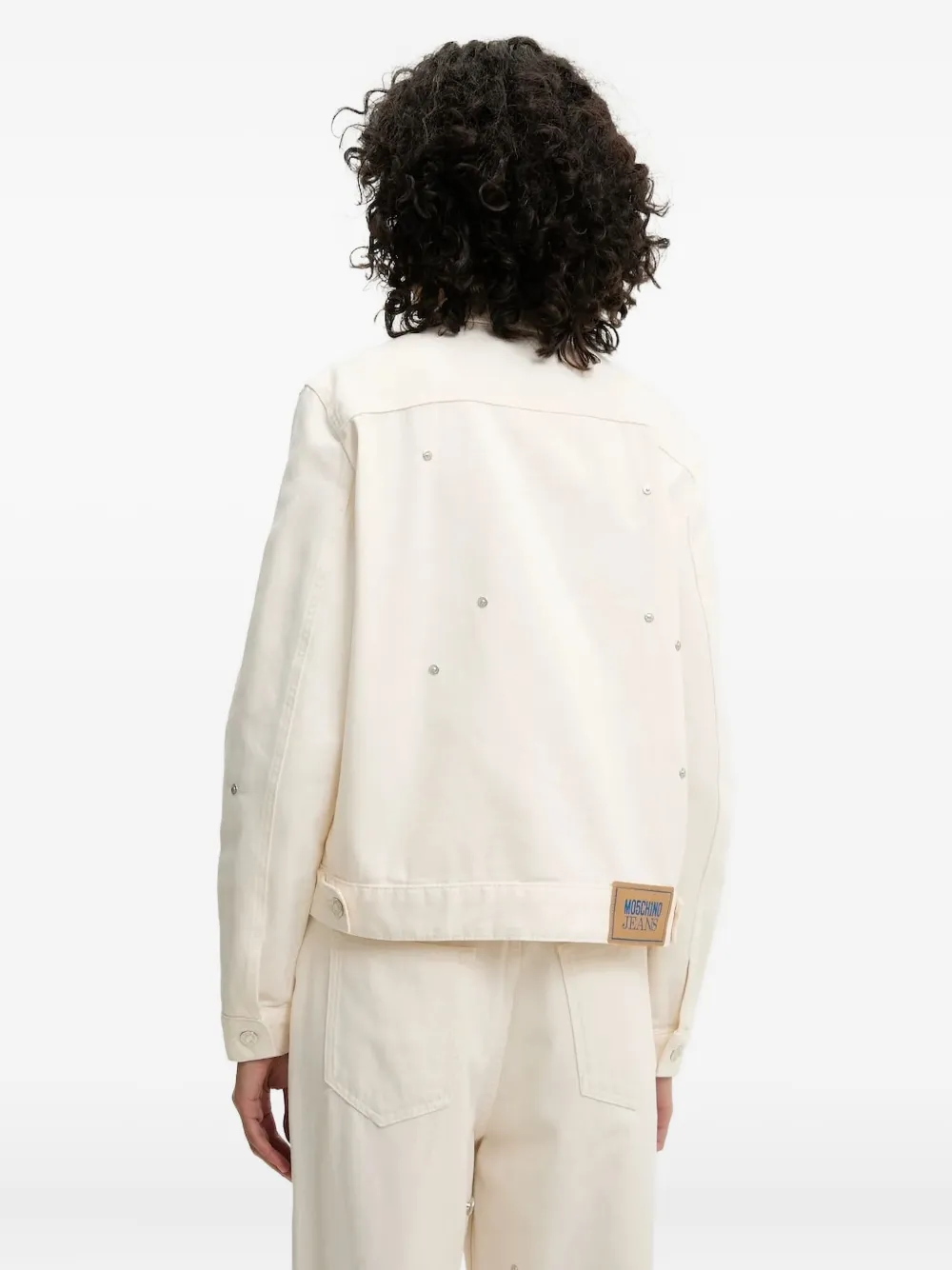 MOSCHINO JEANS embellished denim jacket Beige