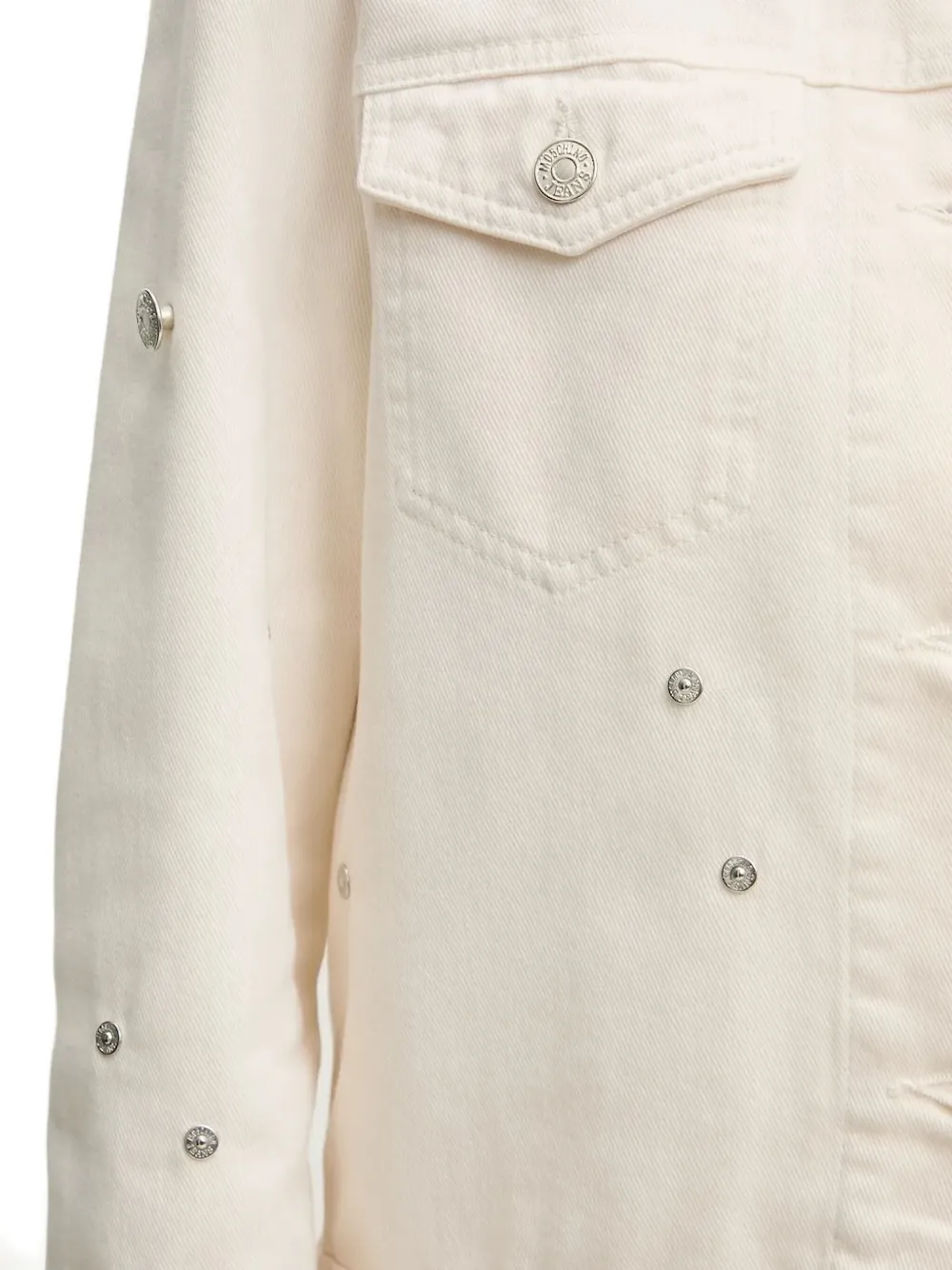 MOSCHINO JEANS embellished denim jacket Beige
