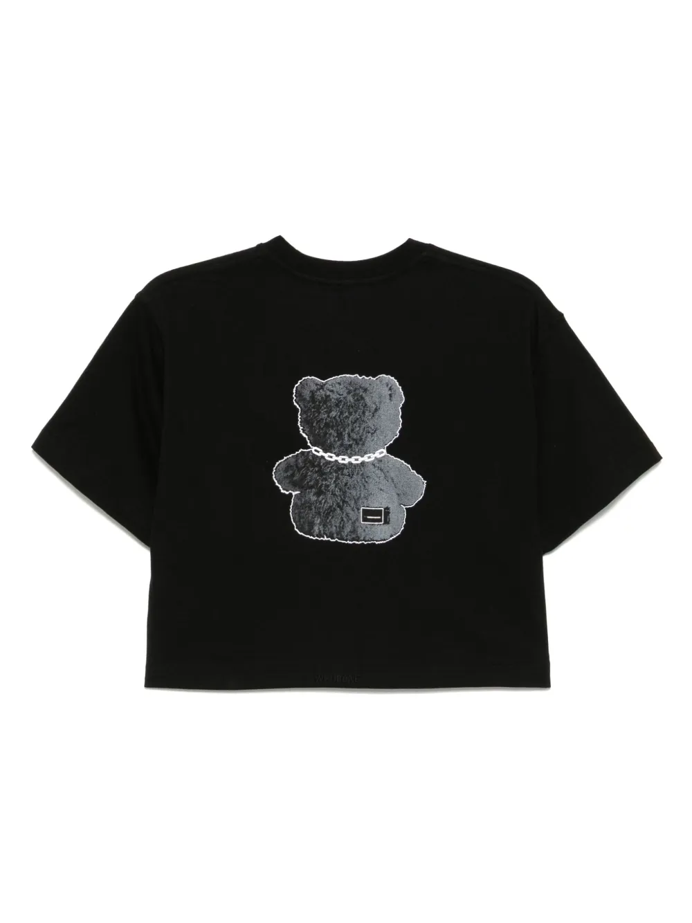 We11done Cropped T-shirt met halsketting Zwart