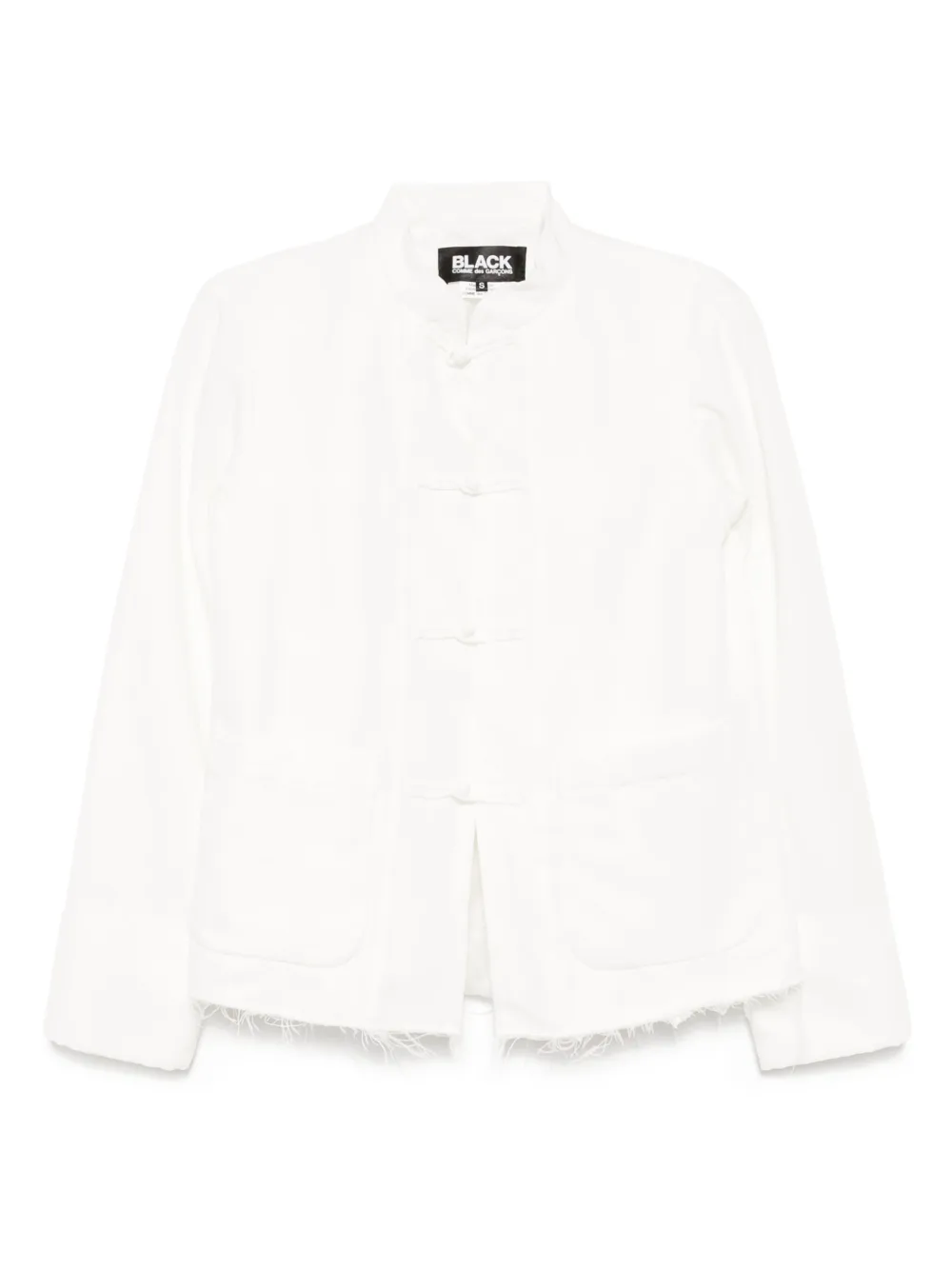 Black Comme Des Garçons chamarra con cuello alzado | blanco | Image 1