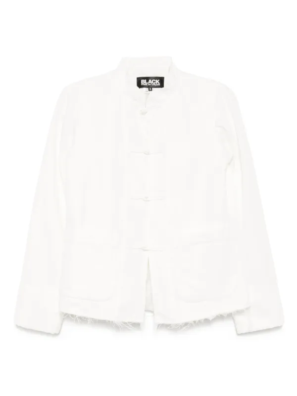 高速配送 Black Comme Des Garçons スタンドカラー ジャケット | ホワイト ジャケット・アウター