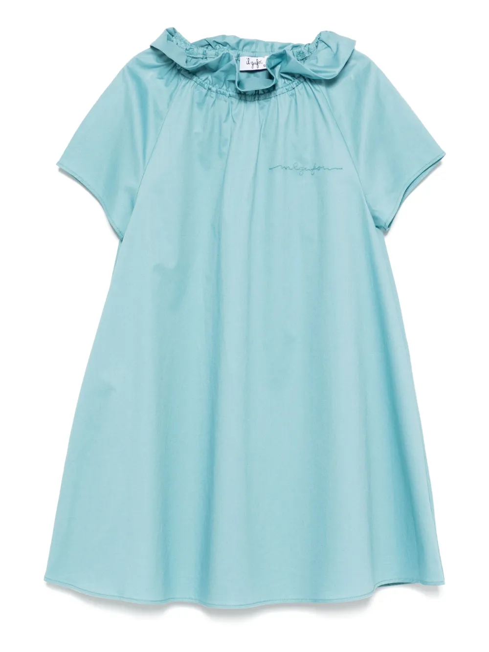 Il Gufo Jurk met geborduurd logo Blauw