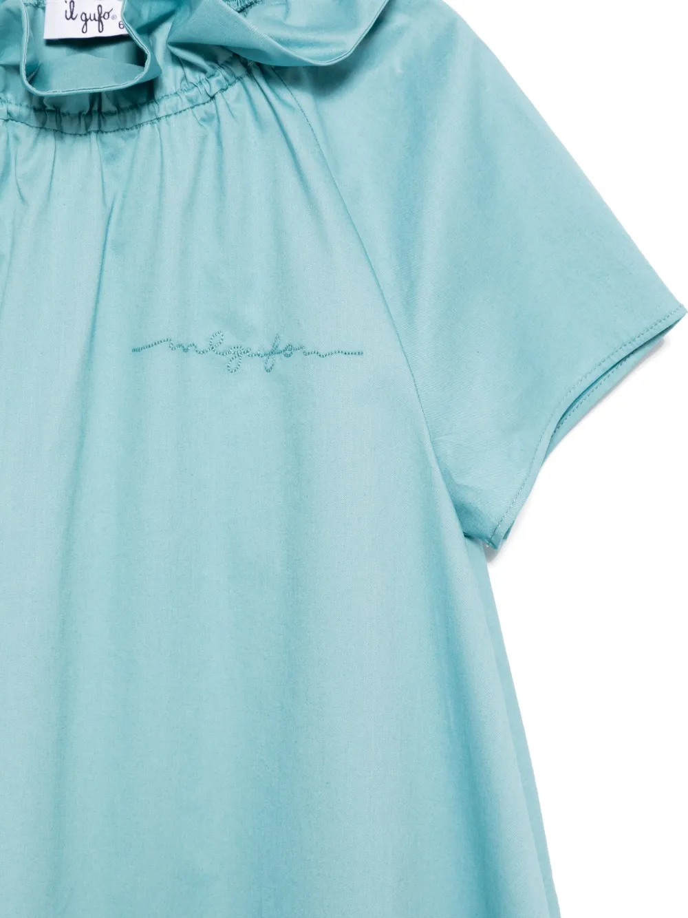 Il Gufo Jurk met geborduurd logo Blauw