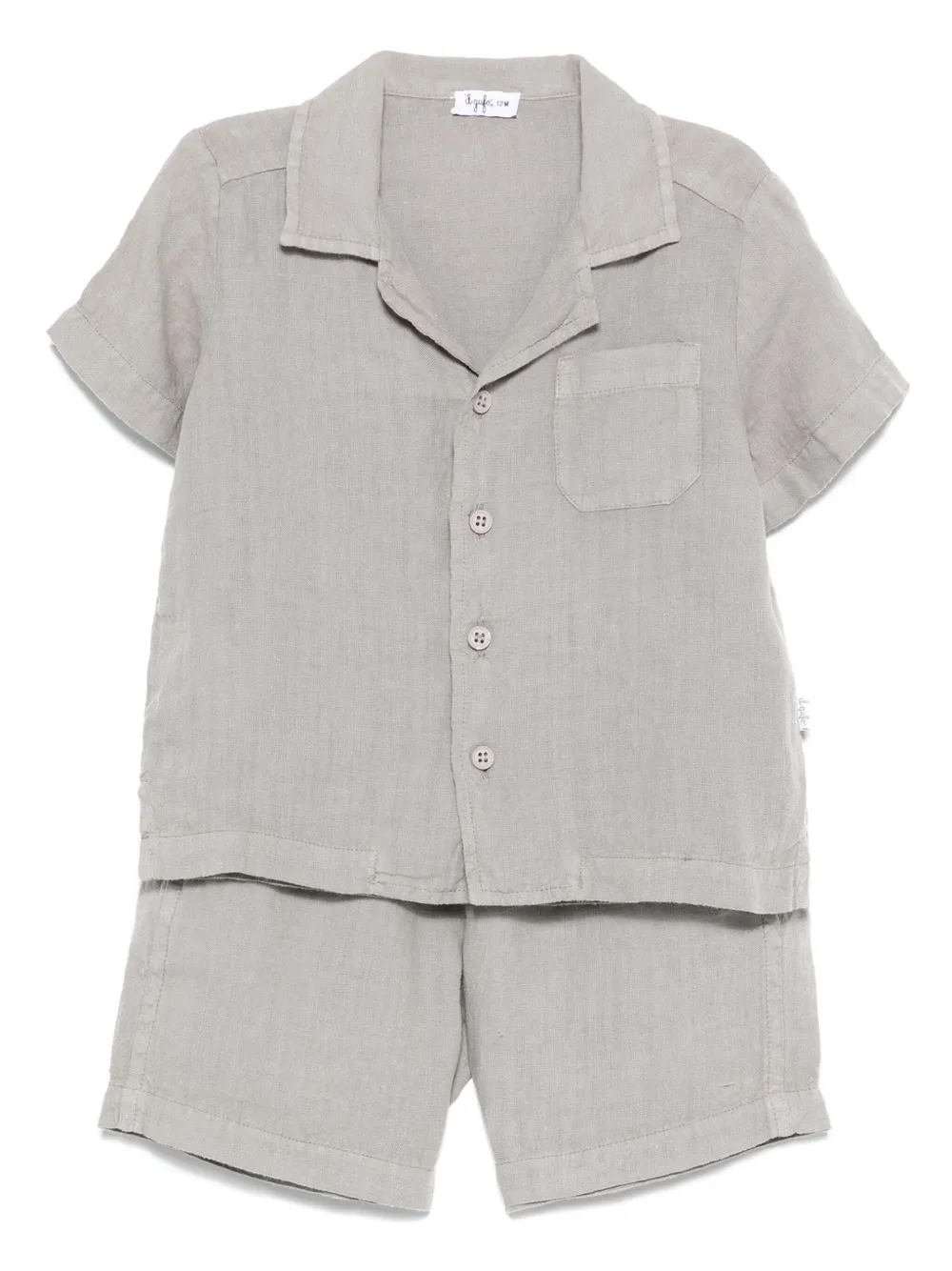 Il Gufo linen shorts set | Grey | Image 1