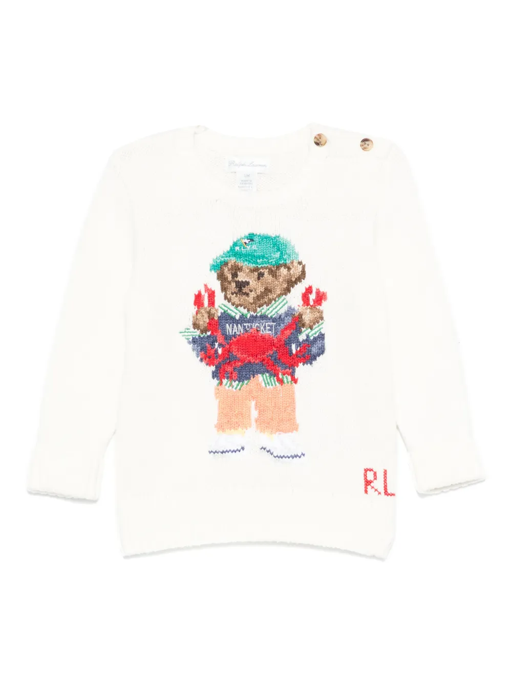 POLO RALPH LAUREN KIDS Trui met intarsia logo Wit