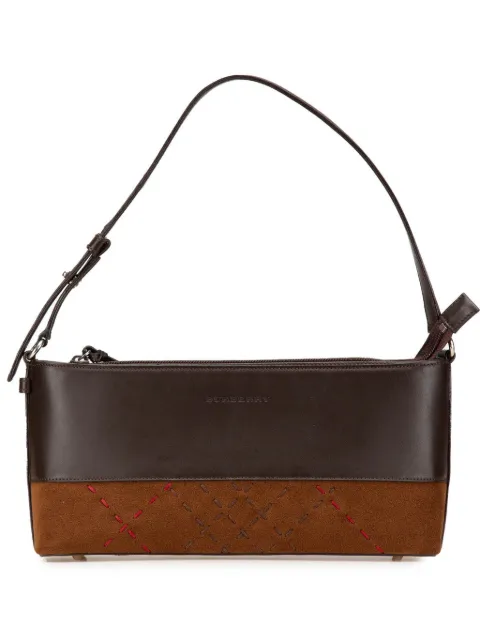 Burberry Pre-Owned 2000-2017 Calfskin and Suede Stitch shoulder bag