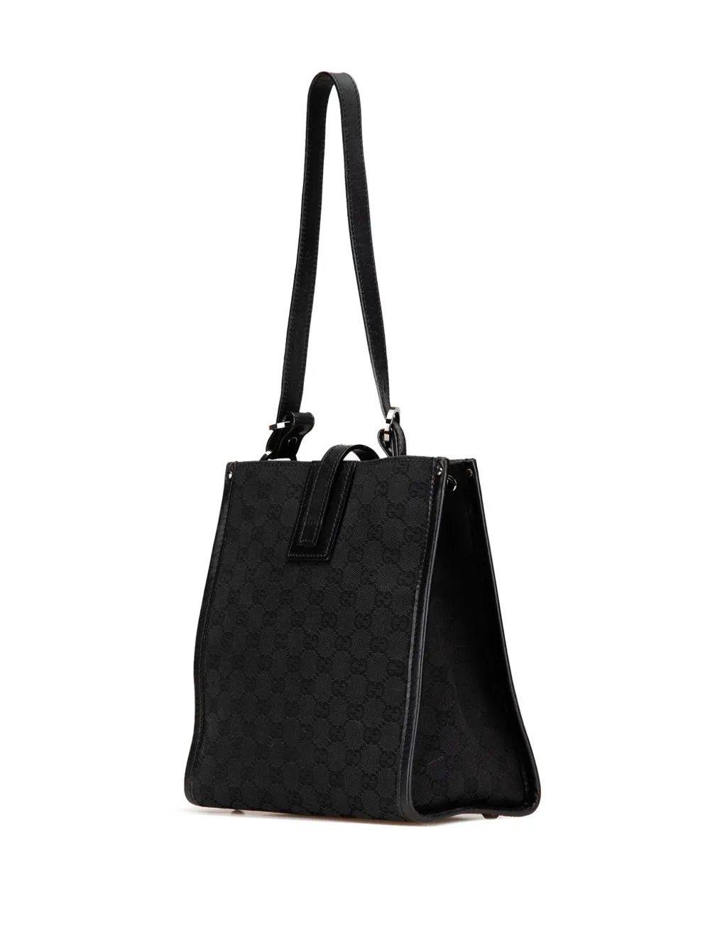 Pre-owned Gucci 2000-2015 Gg Canvas Shoulder Bag In Black