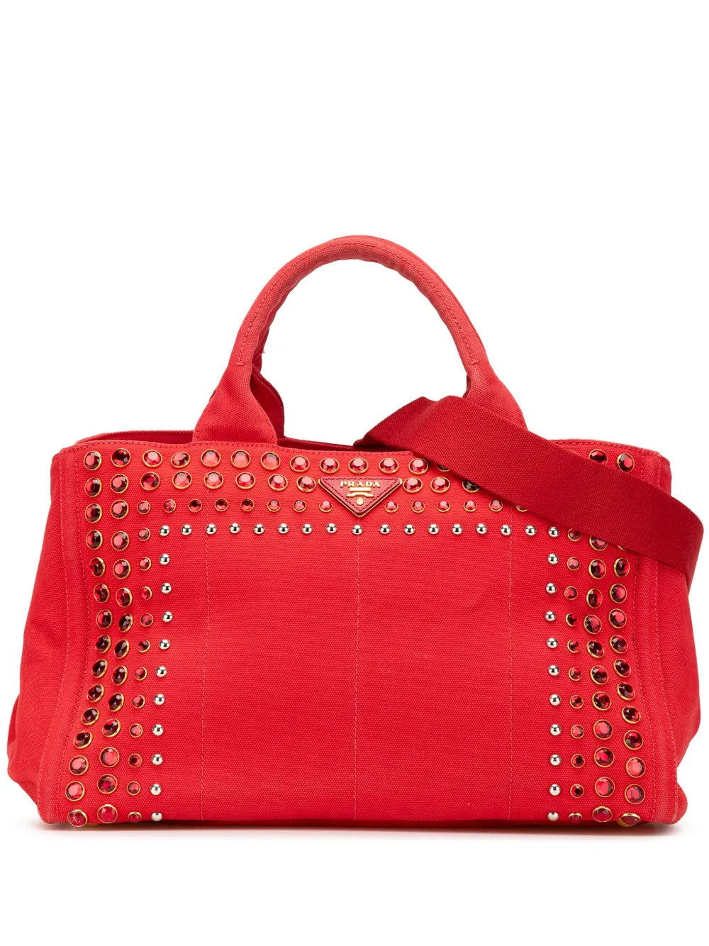 Prada Pre-Owned 2000-2024 Canvas Canapa Bijoux satchel | Red | Image 1