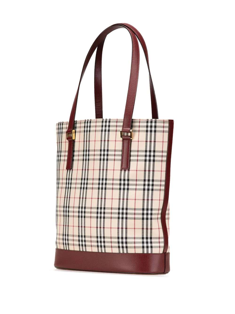 Pre-owned Burberry 2000-2017 House Check Canvas Tote Bag In Brown