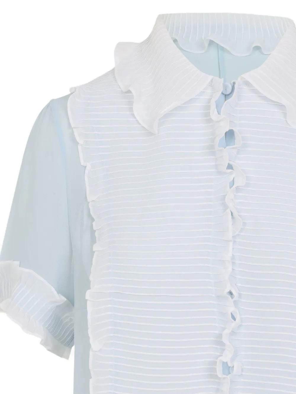 Jil Sander Blouse met ruches Blauw