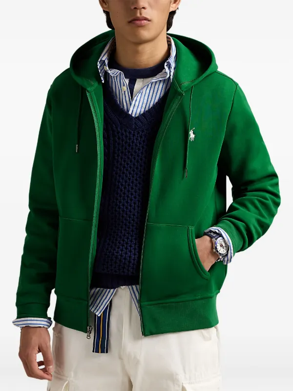 【POLO RALPH LAUREN】 Double Knit Pull Zip Up Hoodie ★ Polo Ralph Lauren double-knit zip-up Hoodie | Green