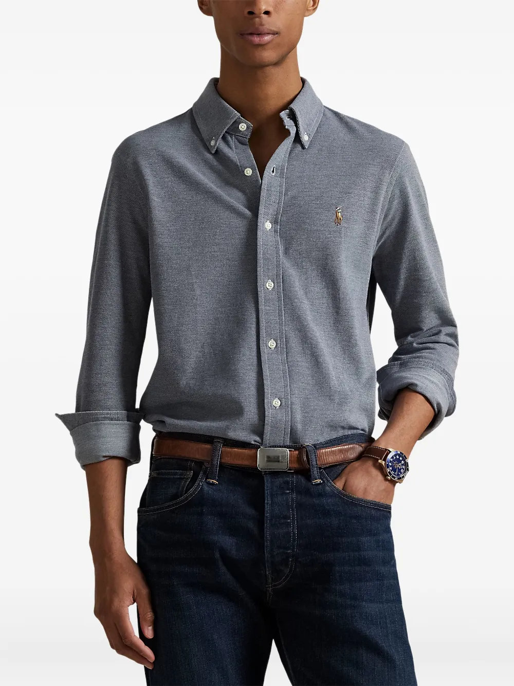 Polo Ralph Lauren Katoenen overhemd Grijs