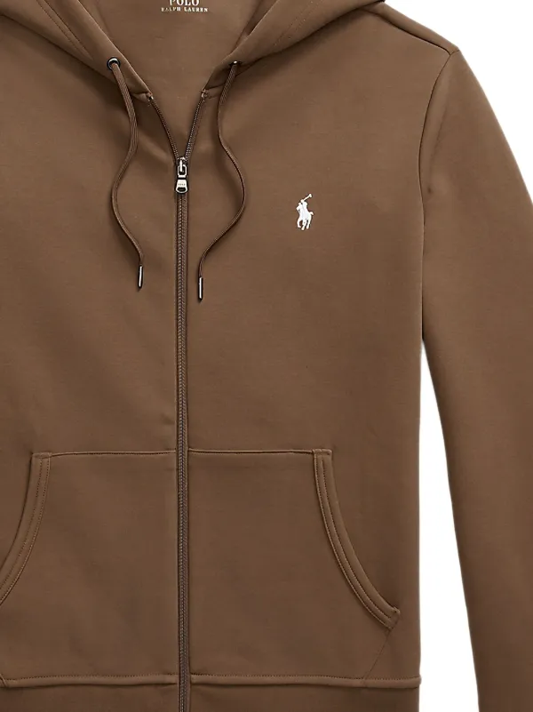 Polo Ralph Lauren double-knit zip-up Hoodie | Brown