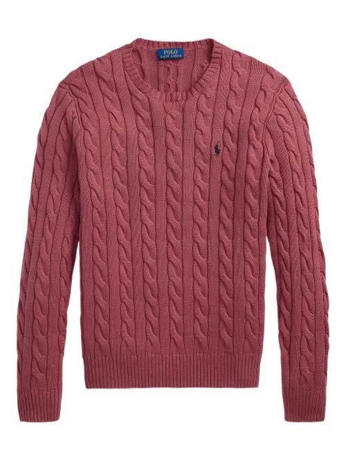Pull en maille torsadée à col rond - Polo Ralph Lauren - Modalova