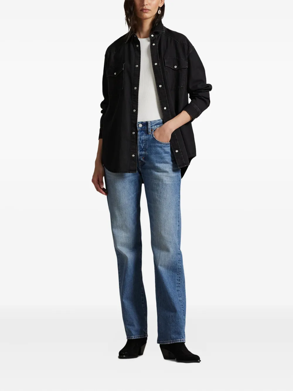 Polo Ralph Lauren Denim blouse Zwart