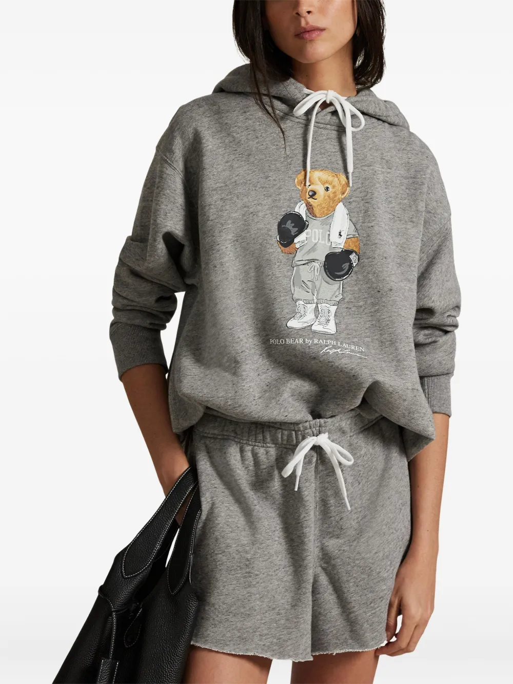 Polo Ralph Lauren Sweater met grafische print en capuchon Grijs