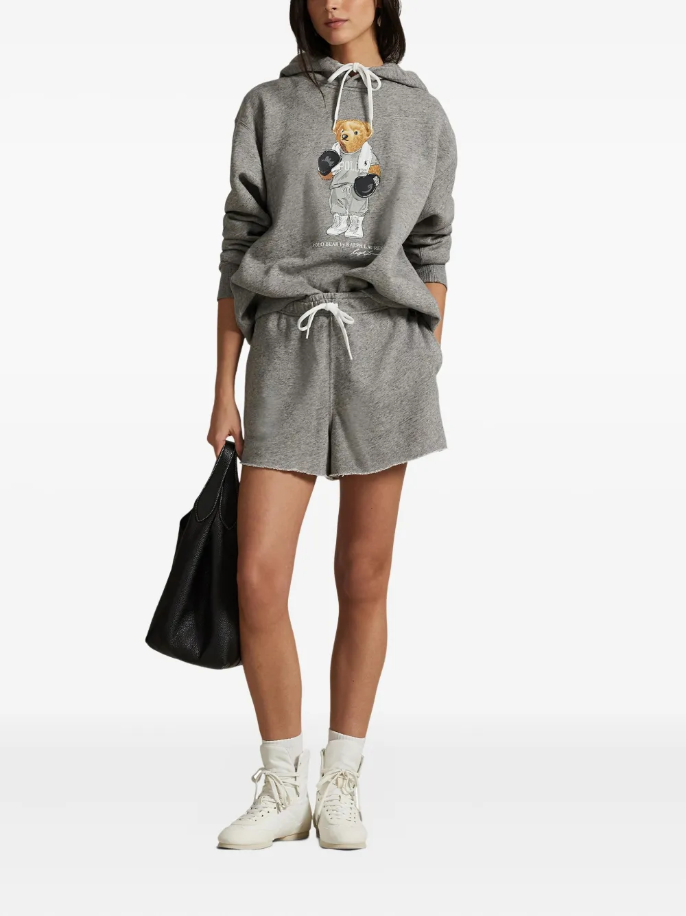 Polo Ralph Lauren Sweater met grafische print en capuchon Grijs