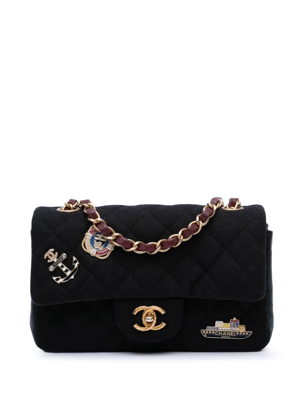 CHANEL Pre-Owned 2018-2019 Mini Rectangular Classic Jersey Sailor Single Flap crossbody bag | Blue | Image 1