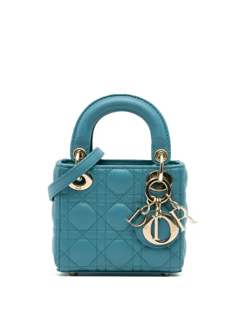Christian Dior Pre-Owned 2022 Micro Lambskin Cannage Lady Dior satchel