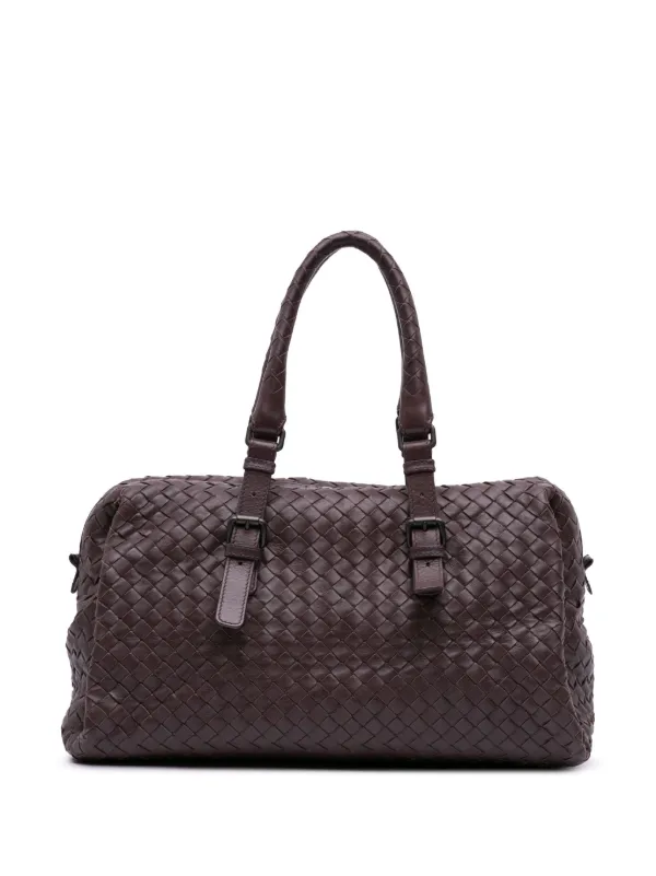 ✨️美品✨️ BOTTGAVENETA イントレチャート ボストンバッグ ブラウン Bottega Veneta Pre-Owned 2012-2024 ナッパ イントレチャート