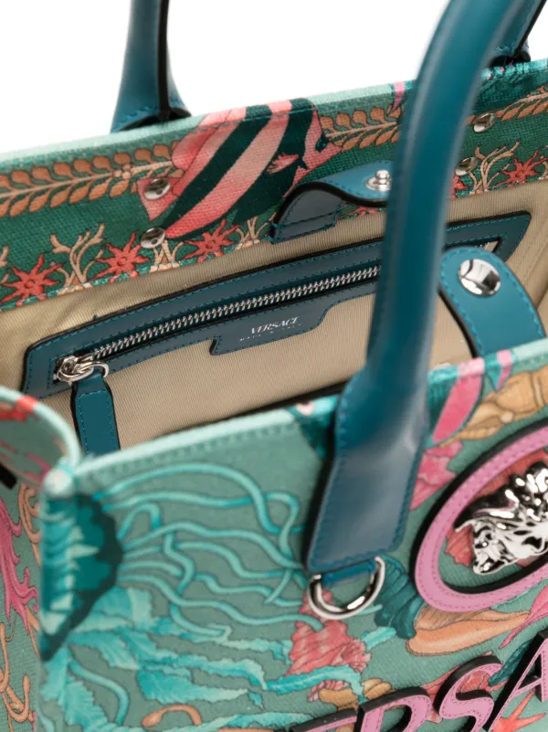 Versace Small Barocco La Medusa Tote Bag | Blue | FARFETCH