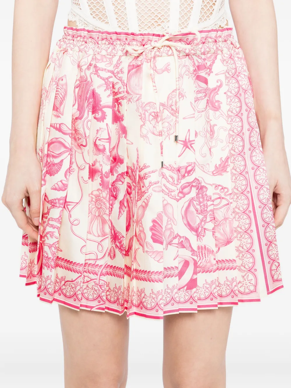 Versace graphic-print skirt Beige