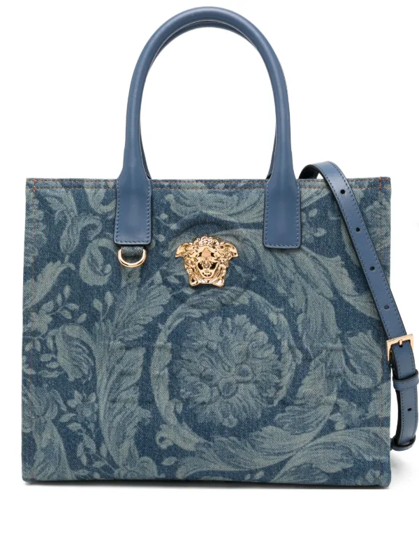 スモール トート バッグ バロッコ ラ メドゥーサ Versace バロッコ ラ メドゥーサ ハンドバッグ S | ブルー | FARFETCH JP