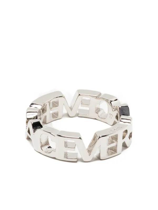Versace Logo Ring in Silver